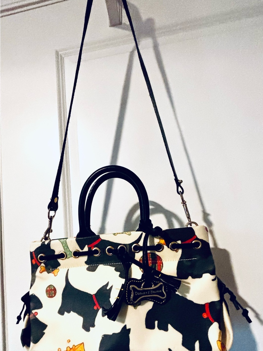 NWT Vintage Dooney & Bourke Scottie Dog Tote Satchel Bag Rare